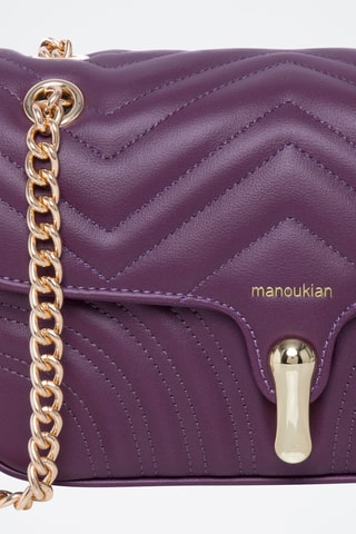 Mala de ombro em raspa de couro Agatha - Violeta