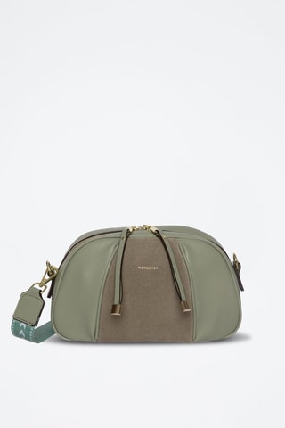 Mala a tiracolo em couro Elvis - Branco, verde e dourado