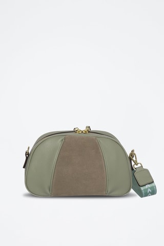 Mala a tiracolo em couro Elvis - Branco, verde e dourado