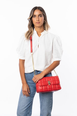 Mala a tiracolo em couro Fleurus - Vermelho