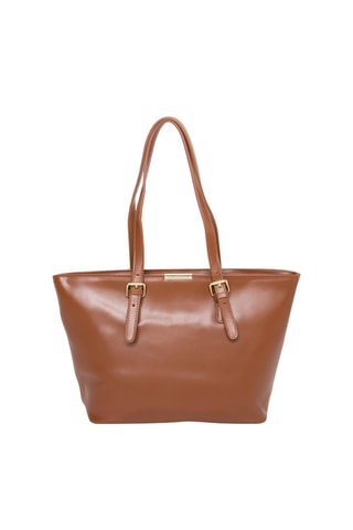 Mala shopper em couro - Castanho