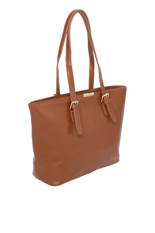 Mala shopper em couro - Castanho