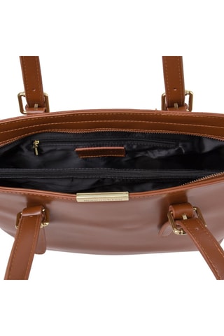 Mala shopper em couro - Castanho