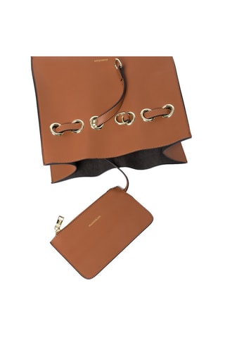 Mala funda de couro Preto e azul-marinho - Camel