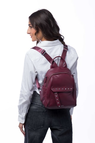 Mochila em couro Vitaly - Bordô