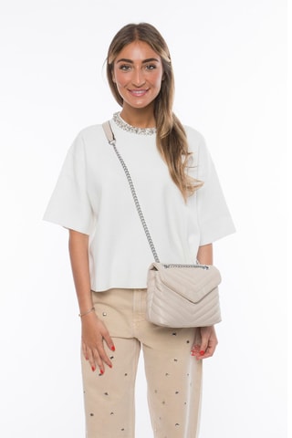 Mala a tiracolo de couro Leonn - Bege