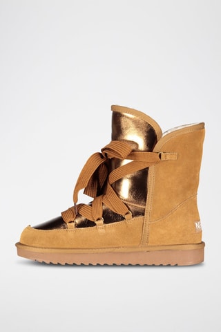 Botines de piel forrados Omondor - Camel