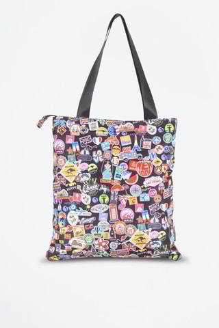 Sac shopping World - Noir et rose