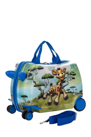 Valise cabine enfant Girafe - 46 cm - Bleu