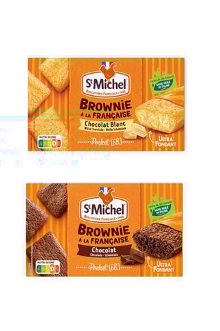 6 brownies chocolat individuel et 6 brownies chocolat blanc individuel St Michel - 12 x 240 g