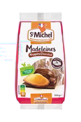 4 paquets de madeleines nappées chocolat St Michel 4 x 350 g