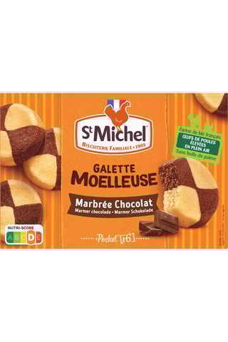 9 paquets de galettes moelleuses marbrées chocolat St Michel 9 x 180 g