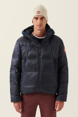 Blusão com capuz - Azul-marinho