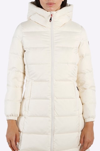 Blusão comprido com capuz - Branco