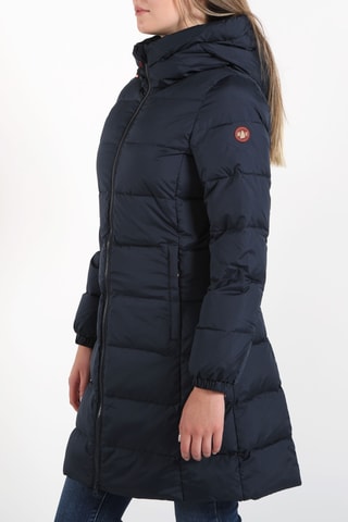 Blusão comprido com capuz - Azul-marinho