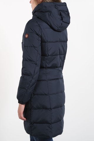 Blusão comprido com capuz - Azul-marinho