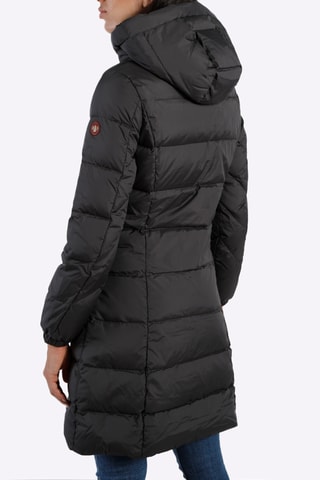 Blusão comprido com capuz - Preto