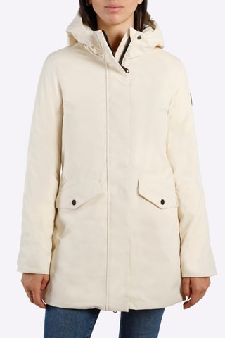 Blusão comprido com capuz - Cru