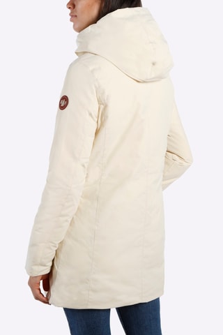 Blusão comprido com capuz - Cru