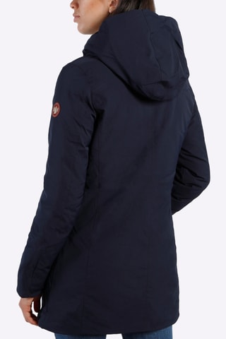 Blusão comprido com capuz - Azul-marinho