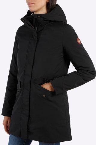 Blusão comprido com capuz - Preto