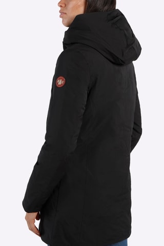 Blusão comprido com capuz - Preto