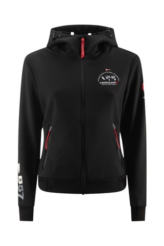 Casaco com capuz - Preto e vermelho