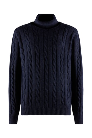 Camisola em lã e caxemira - Azul-escuro