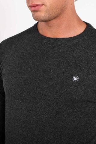 Camisola em lã merino e caxemira - Cinzento-escuro mesclado