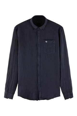 Camisa em linho - Azul-marinho