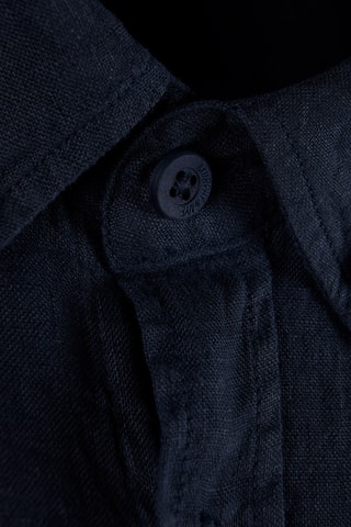 Camisa em linho - Azul-marinho