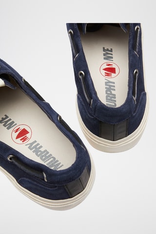 Sapatos de vela em couro - Azul-marinho