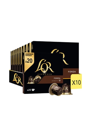 200 capsule Caffè L'OR Espresso Forza - Intensità 9 - Compatibilità Nespresso®*