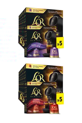 Assortimento 100 capsule Barista Extra Long e Double Espresso - Intensità 8 e 7 - Compatibilità Nespresso®*