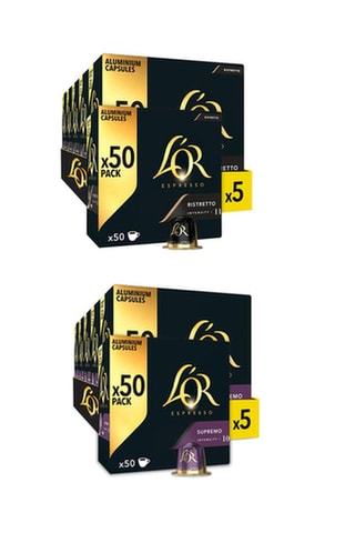 Assortimento 500 capsule Ristretto e Supremo - Intensità 10 e 11 - Compatibilità Nespresso®*