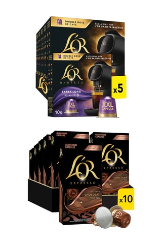 Assortimento 150 capsule Espresso Cioccolato ed Barista Extra Long - Intensità 5 e 8 - Compatibilità Nespresso®*