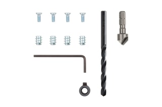 Kit de réparation pour charnière invisible - Côté caisson, 11 pièces