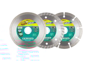 3 disques diamant à tronçonner pour meuleuse Wolfcraft