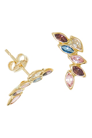 Boucles d'oreilles Feuilles Rosées - Or jaune