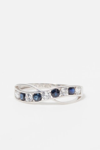 Bague Océanos - Or blanc et saphirs