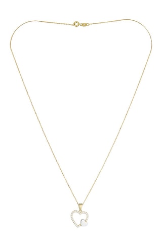 Pendentif Duo de cœurs - Or jaune et or blanc