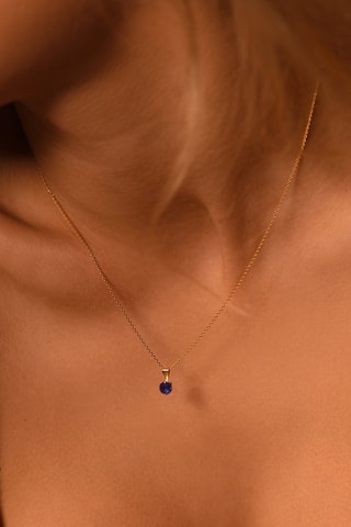 Pendentif Puce - Or jaune et saphir