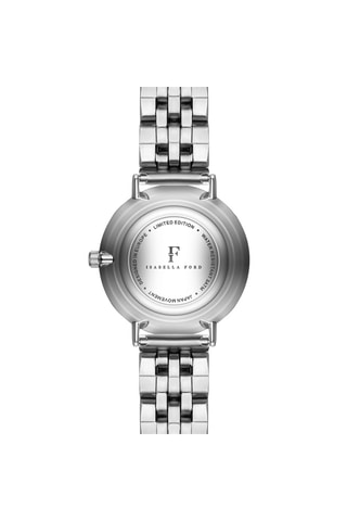 Relógio de quartzo em aço, banhado a íon prata, madrepérola e diamante Kendra