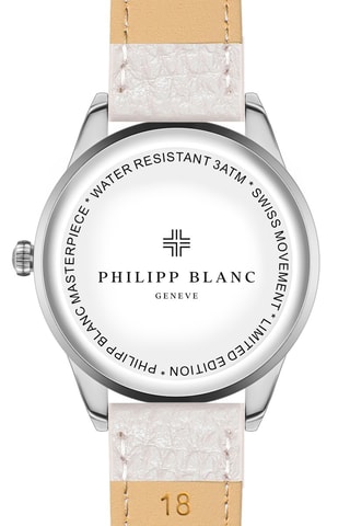 Relógio de quartzo em couro - Branco e prateado