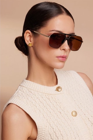 Óculos de sol polarizados unissexo Urban Dandy - Categoria 3 - Dourado e castanho