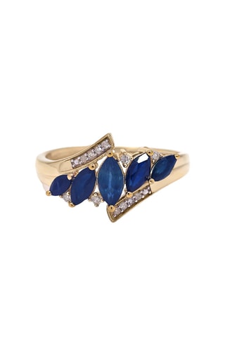 Anillo Élégance - Oro amarillo, diamantes y zafiros