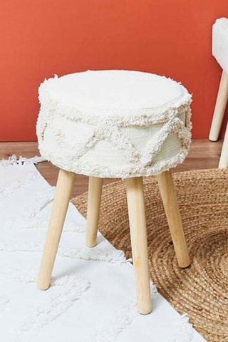 Taburete Mirage - Blanco y natural