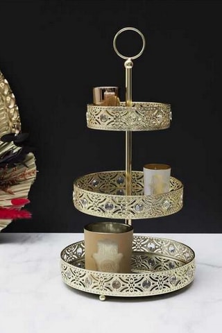 Présentoir 3 étages Mirage - Doré