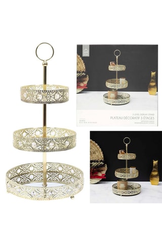 Présentoir 3 étages Mirage - Doré