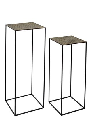 Mesa auxiliar encajable Mirage - Negro y dorado - 34 y 30 cm